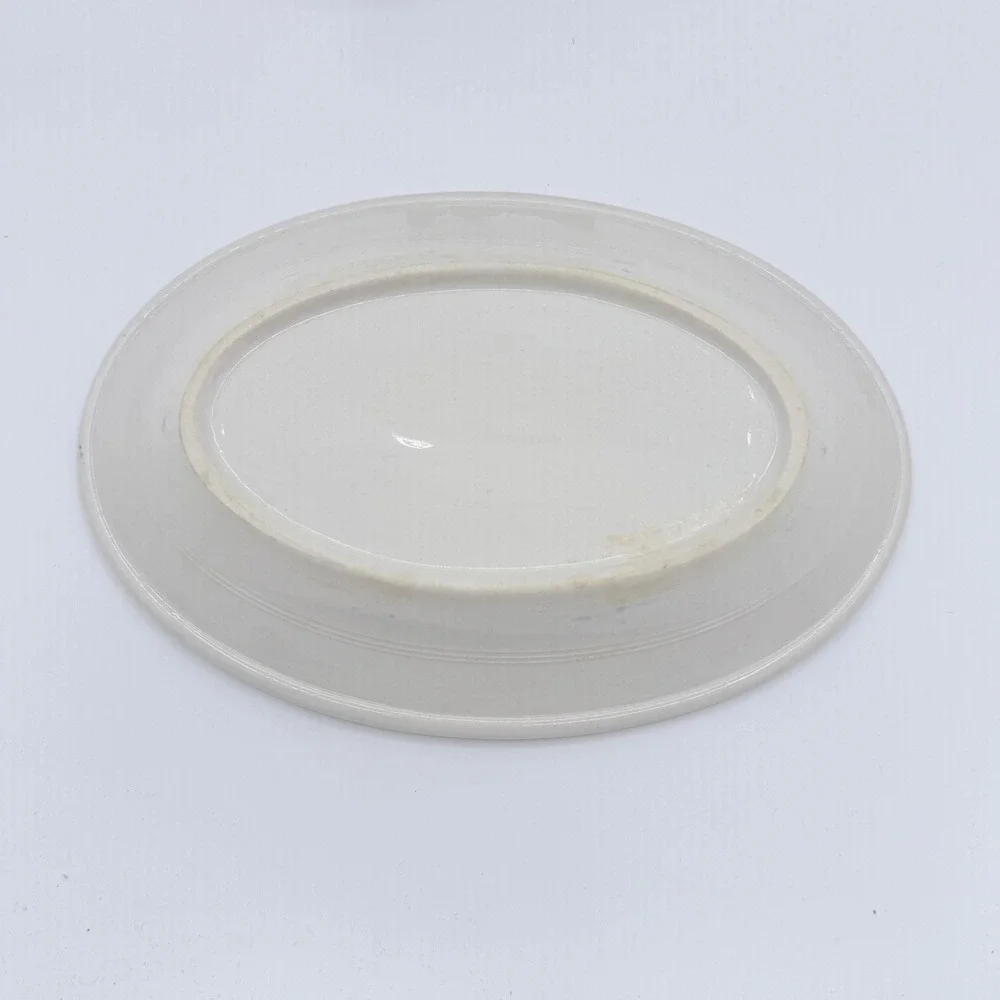 Vintage Lamberton Scammell Hotelware Blue White Oval Platter 9.5